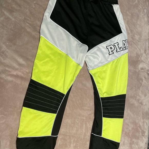 Playboy x missguided neon track pants with belt M reflective - Picture 4 of 4
